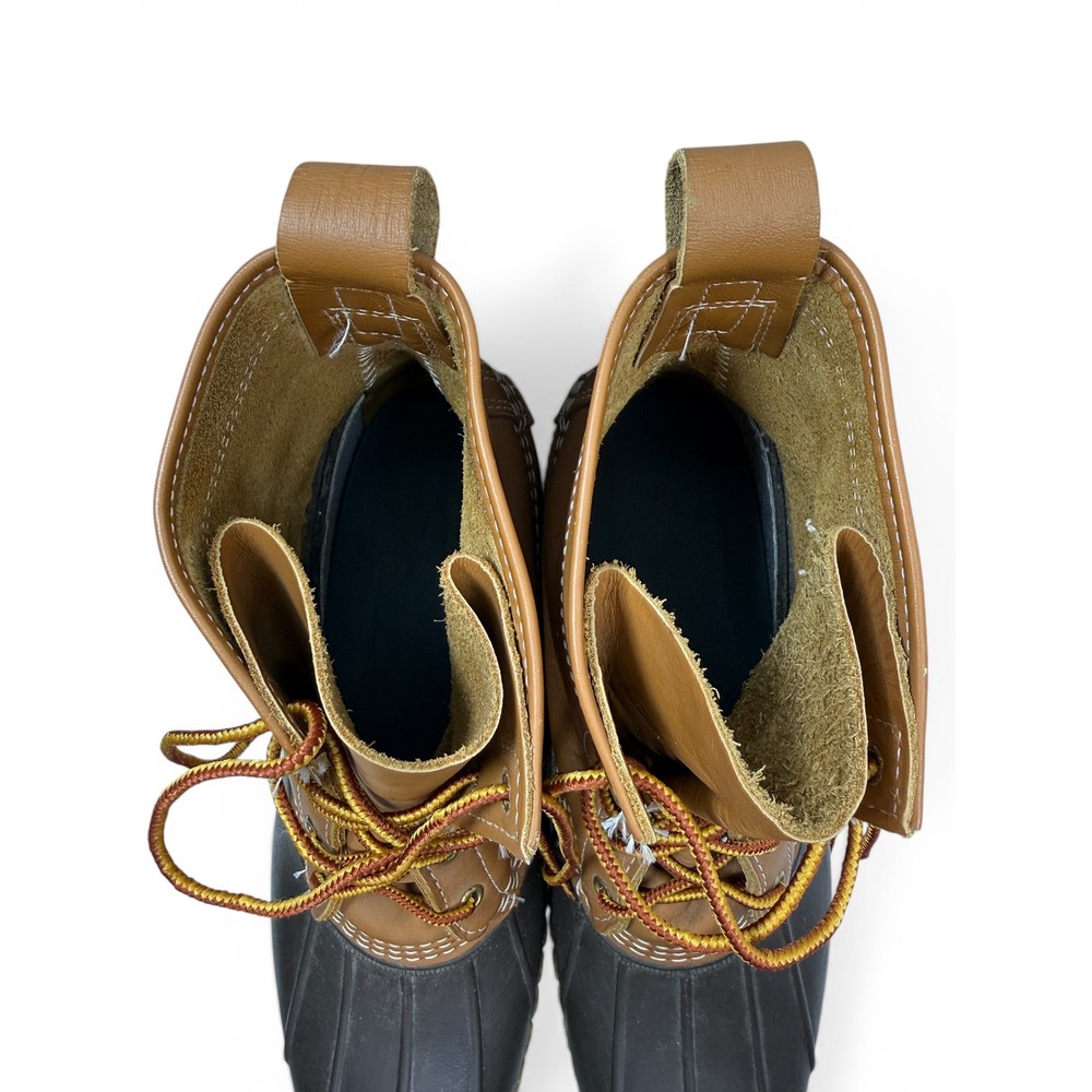 LL Bean 8" Bean Boots Mens 12M Tan Waterproof Leather Duck Boots Made in USA - Picture 9 of 9